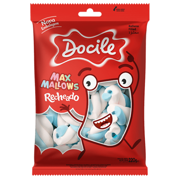 MARSHMALLOW DOCILE RECHEADO AZUL/BRANCO COM 220G
