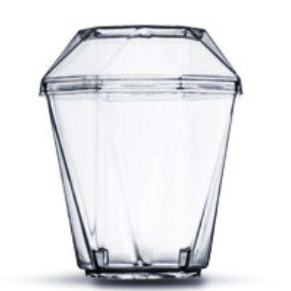 COPO ACRÍLICO PL DIAMANTICO 20ML TRANSPARENTE COM TAMPA COM 10