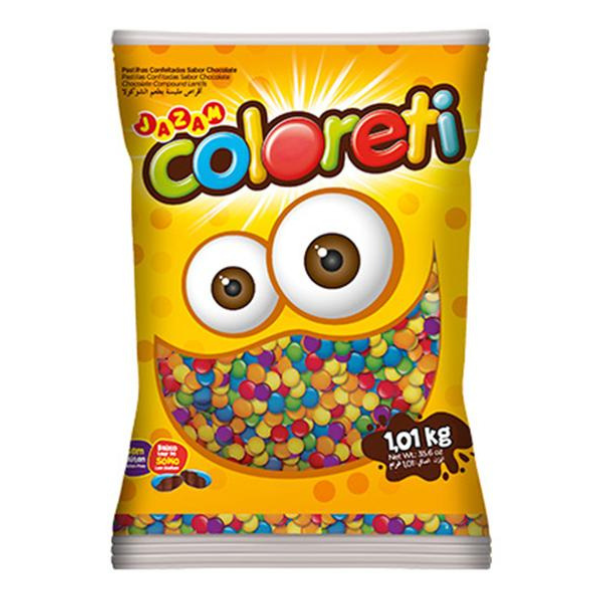 PASTILHA DE CHOCOLATE MINI COLORETI 1KG