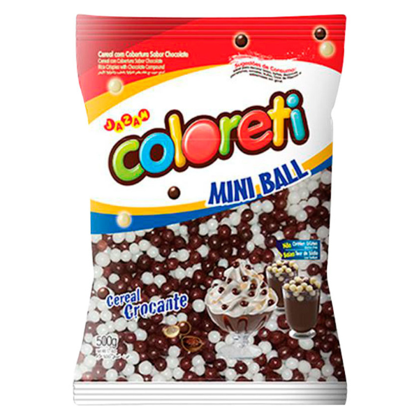 CEREAL COLORETI MINI BAL MEDIO PRETO/BRANCO 500G