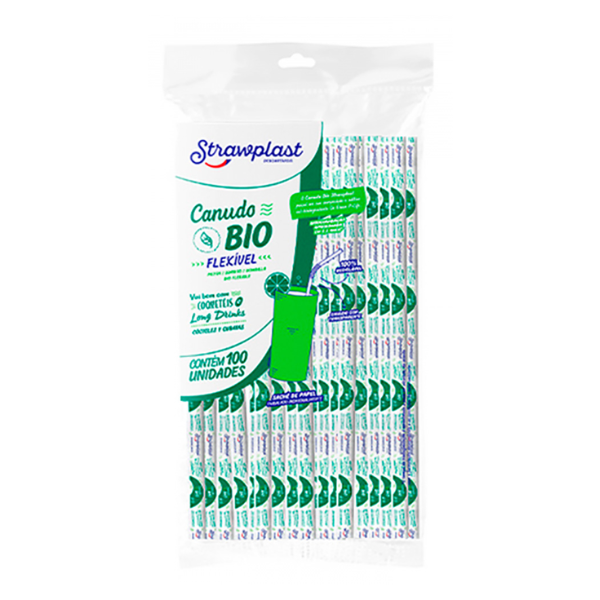 CANUDO STRAWPLAST BIO 6MM FLEXÍVEL SACHÊ PAPEL COM 100