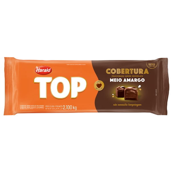 COBERTURA TOP MEIO AMARGO HARALD COM 2,1KG