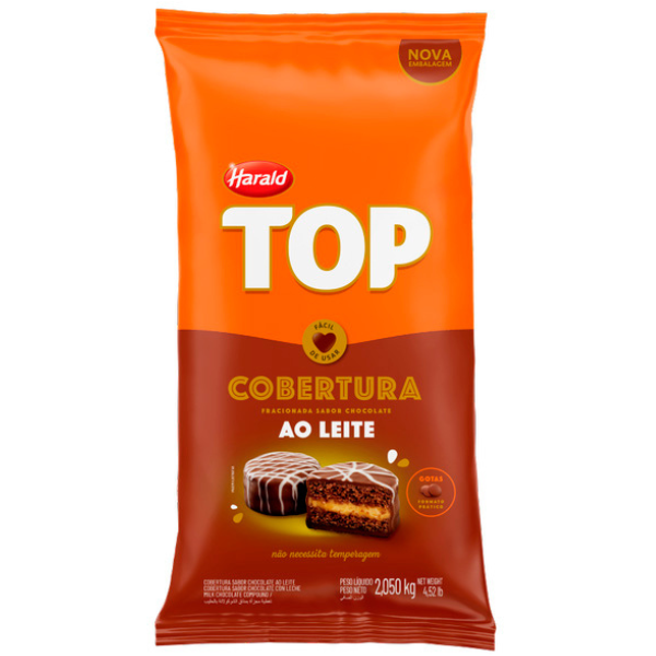 COBERTURA HARALD TOP GOTAS AO LEITE COM 2,05KG