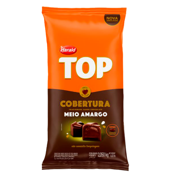 COBERTURA HARALD TOP GOTAS MEIO AMARGO COM 2,05KG