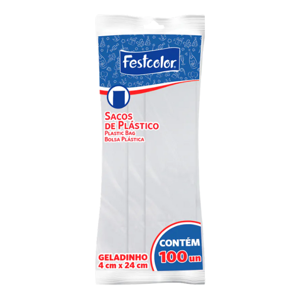 SACO PLÁSTICO DECORADO FESTCOLOR GELADINHO COM 100