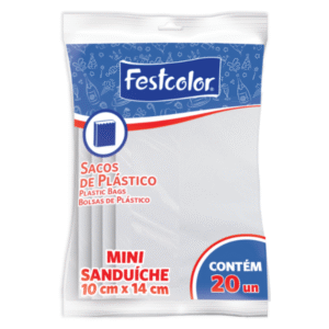 SACO PLÁSTICO DECORADO FESTCOLOR MINI SANDUICHE COM 20