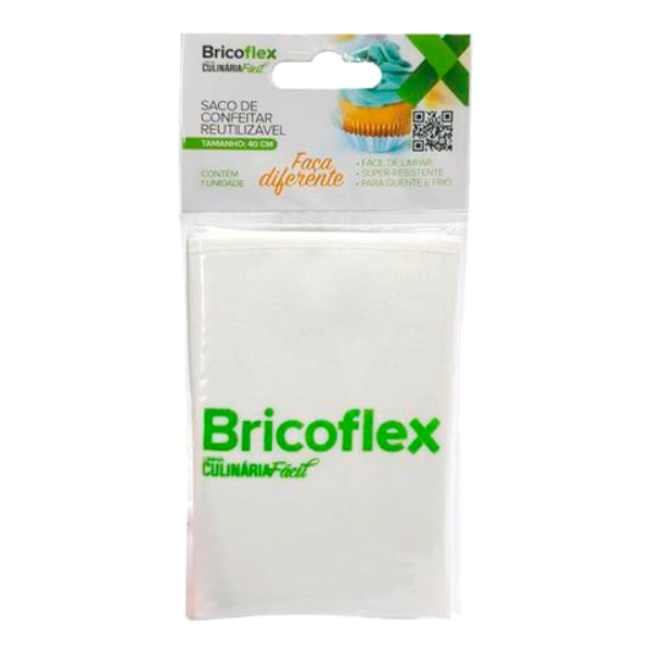 SACO PLÁSTICO CONFEITAR BRICOFLEX 40CM REUTILIZÁVEL COM 1