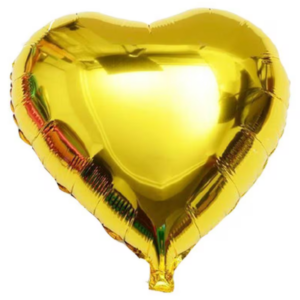 BALÃO GALA CORAÇÃO 8` 20CM DOURADO PACOTE COM 3