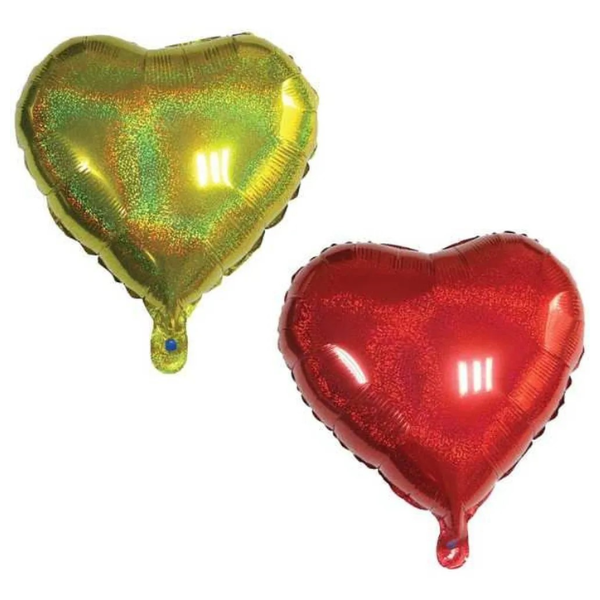 BALÃO GALA CORAÇÃO 8` 20CM VERMELHO/DOURADO COM 2