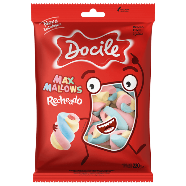 MARSHMALLOW DOCILE RECHEADO COLORIDO COM 220G