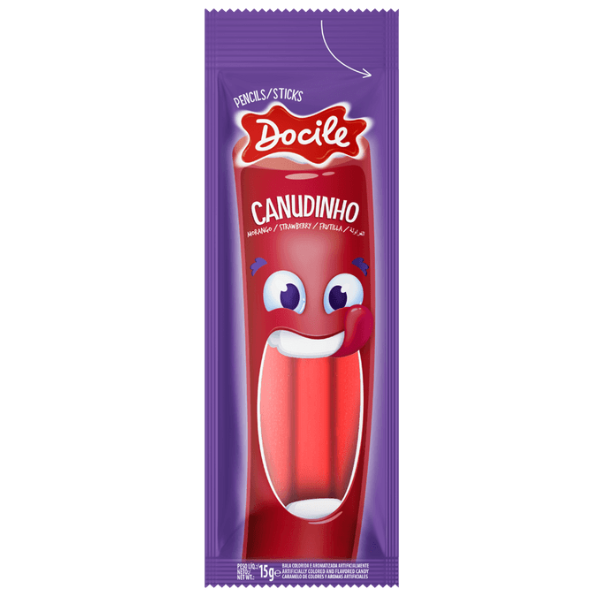BALA CANUDINHO DOCILE MORANGO 15G