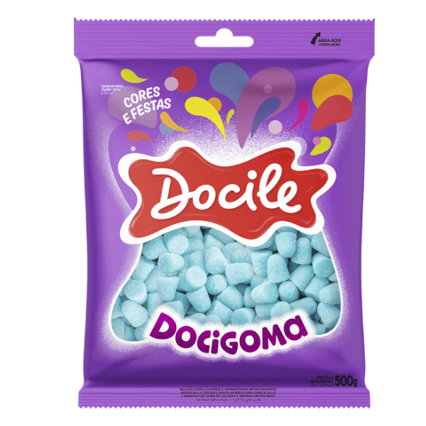 BALA DOCIGOMA DOCILE MINISINO AZUL COM 500G