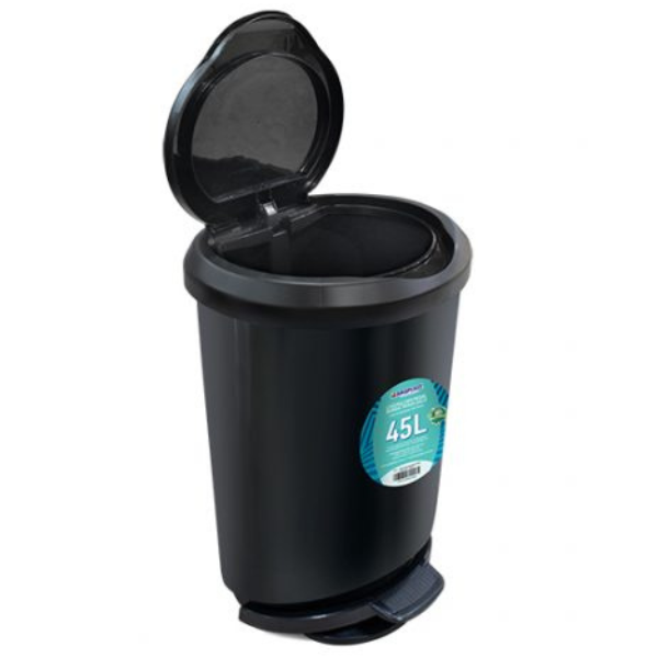 LIXEIRA PLÁSTICA ARQPLAST PEDAL 45L PRETA