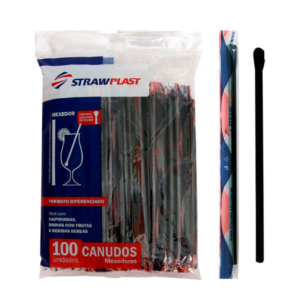 CANUDO STRAWPLAST 6X175 PRETO CS403 MEXEDOR SACHÊ 100
