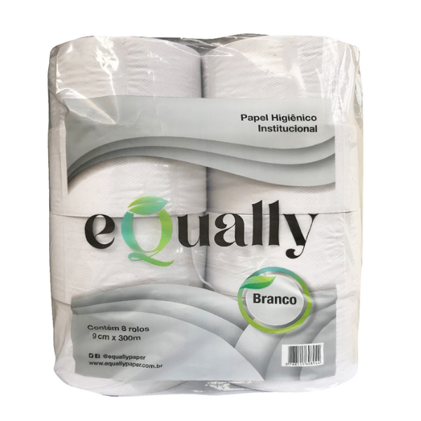 PAPEL HIGIÊNICO ROLÃO BRANCO FLEX EQUALLY 300M C/8