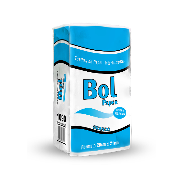 TOALHA PAPEL INTERFOLHADO BOLPAPER BRANCO COM 800 FOLHAS