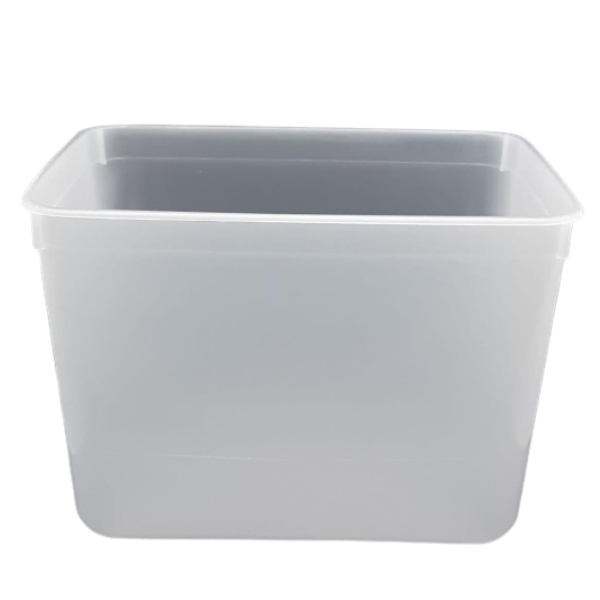 POTE PARA SORVETE MEPLAS RETANGULAR 1,5L TRANSPARENTE SEM TAMPA COM 25