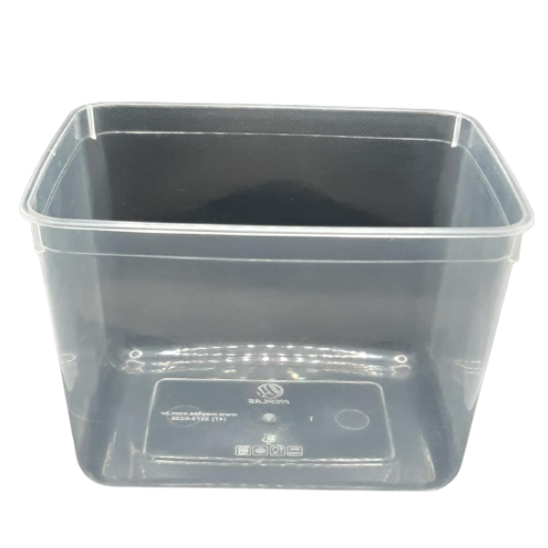 POTE PARA SORVETE MEPLAS RETANGULAR 2L TRANSPARENTE SEM TAMPA COM 25