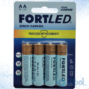 PILHA FORTLED ZINCO AA1,5V R6 C/4