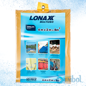 LONA PLÁSTICA AMARELA MULTIUSO LONAX 4M X 2M UND