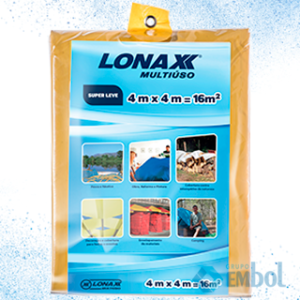 LONA PLÁSTICA AMARELA MULTIUSO LONAX 4M X 4M UND