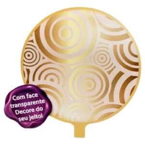 BALÃO GOLDEN FESTA PERSONALIZE 18` DOURADO/ROSA COM 1
