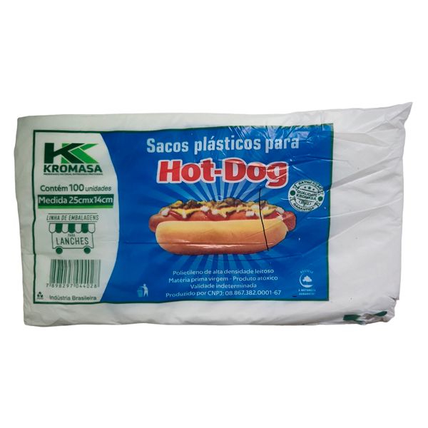 SACO PEAD LEIT.KROM.25X14 HOTDOG C/100