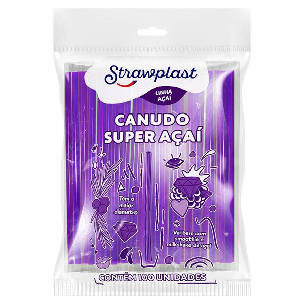 CANUDO STRAWPLAST 10X210 SUPER AÇAÍ ROXO SACHÊ COM 100