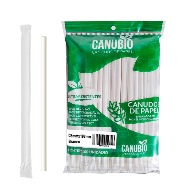 CANUDO CANUBIO PAPEL SACHÊ 8MM BRANCO COM 100