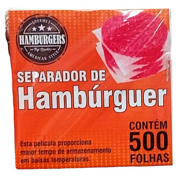 PELICULA SEPARADOR HAMBURGUER NOVA PACKING 13X13 COM 500
