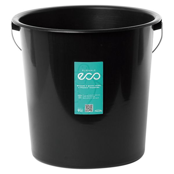 BALDE PLÁSTICO LIMPEZA MODERNA ECO 10L PRETO UNIDADE