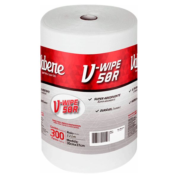 PANO MULTIUSO ROLO V.WIPE 30X37 50G BRANCO COM 300