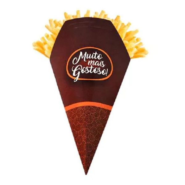 CAIXA PAPEL FESTCOLOR CONE PARA SALGADO KRAFT COM 50