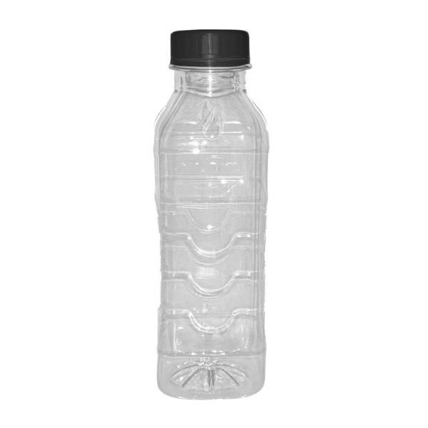 GARRAFINHA PET QUADRADA SALVIOLI PET 300ML TAMPA PRETA COM 50