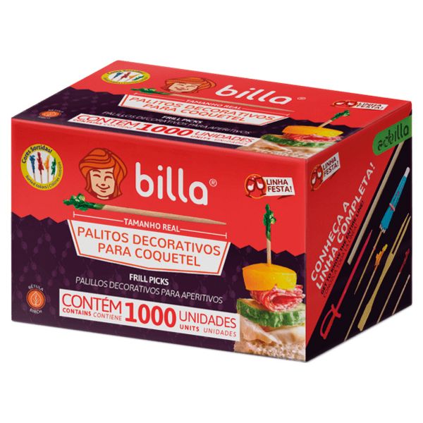 PALITO BILLA DECORATIVO PARA COQUETEL COM 1000