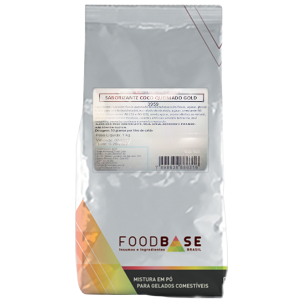 PÓ SABORIZANTE FOODBASE COCO QUEIMADO GOLD COM 1KG