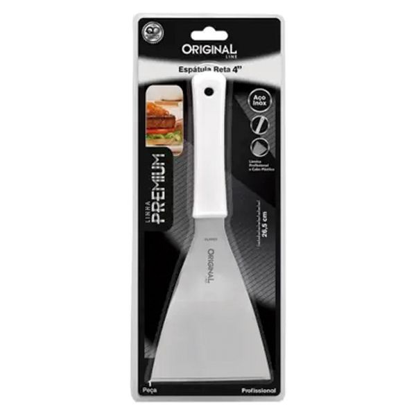 ESPATULA ORIGINAL INOX 4` RETA 26,5CM UNIDADE