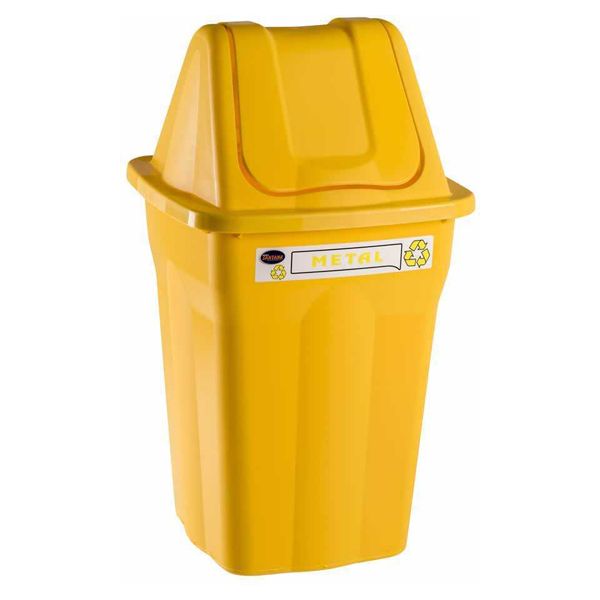 LIXEIRA PLÁSTICA SANTANA BASCULANTE AMARELA 60L