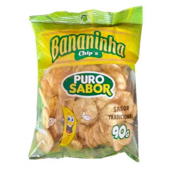 BANANINHA CHIPS PURO SABOR TRADICIONAL COM 90G