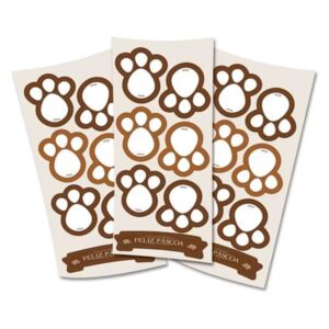ADESIVO PÁSCOA FESTCOLOR PATA CHOCOLATE BRANCO COM 21