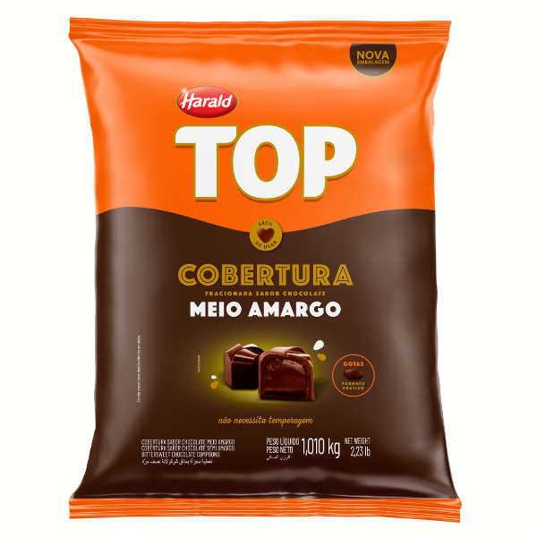 COBERTURA HARALD TOP GOTAS MEIO AMARGO COM 1,01KG