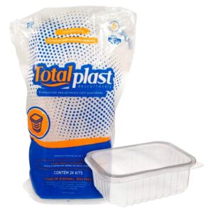 KIT POTE TOTALPLAST RETANGULAR 250ML COM 24