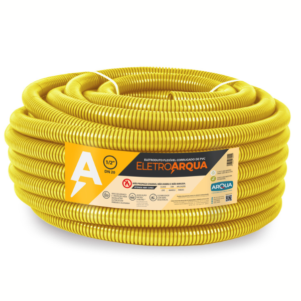 ELETRODUTO CORRUGADO AMARELO 1/2` 50M UNIDADE