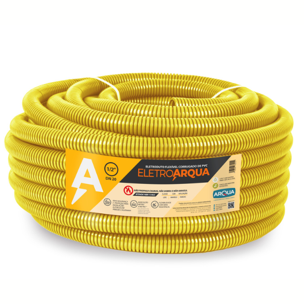 ELETRODUTO CORRUGADO AMARELO 3/4` 50M UNIDADE
