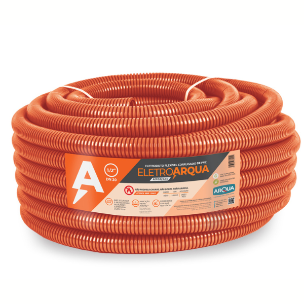ELETRODUTO CORRUGADO LARANJA 3/4` 50M UNIDADE