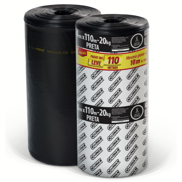 LONA PLÁSTICA LONAX PRETA 4X110 COM 20KG