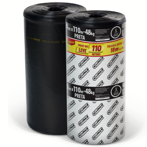 LONA PLÁSTICA LONAX PRETA 4X110 COM 48KG