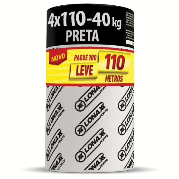LONA PLÁSTICA LONAX PRETA 4X110 COM 40KG