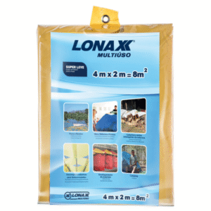 LONA PLÁSTICA LONAX MULTIUSO AMARELA 4X2M UNIDADE