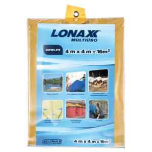 LONA PLÁSTICA LONAX MULTIUSO AMARELA 4X4M UNIDADE